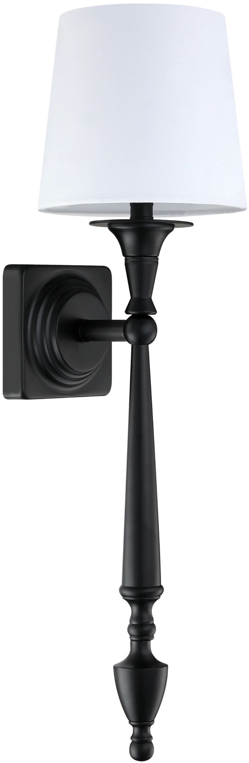 CosmoLight Austin kinkiet 1x40W biały/czarny W01296BK-WH