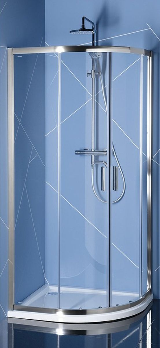 Polysan Easy Line kabina prysznicowa 110x80 cm półokrągła chrom/szkło przezroczyste EL2415