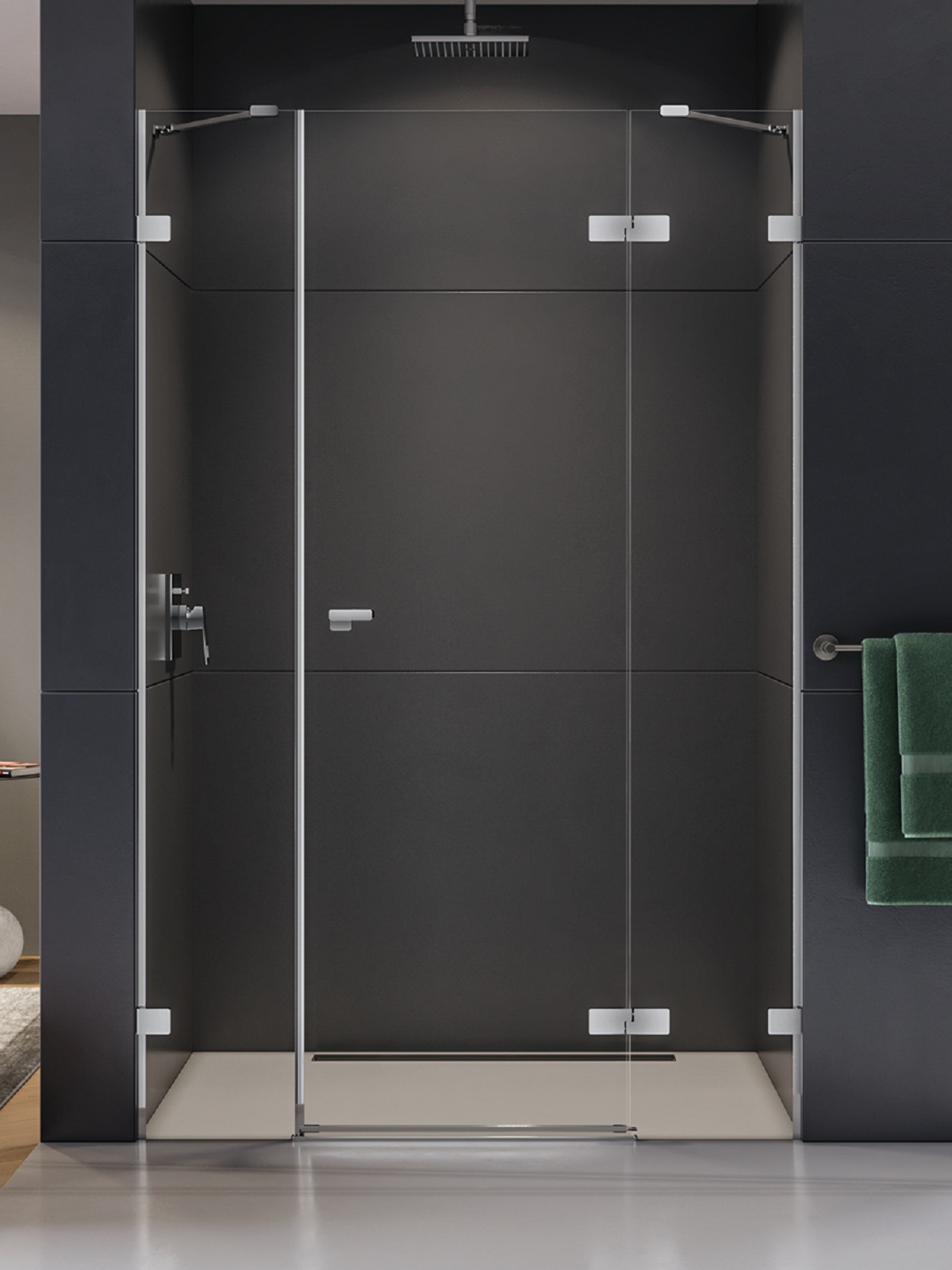 New Trendy Eventa drzwi prysznicowe 170 cm uchylne prawe chrom połysk/szkło przezroczyste EXK-4467