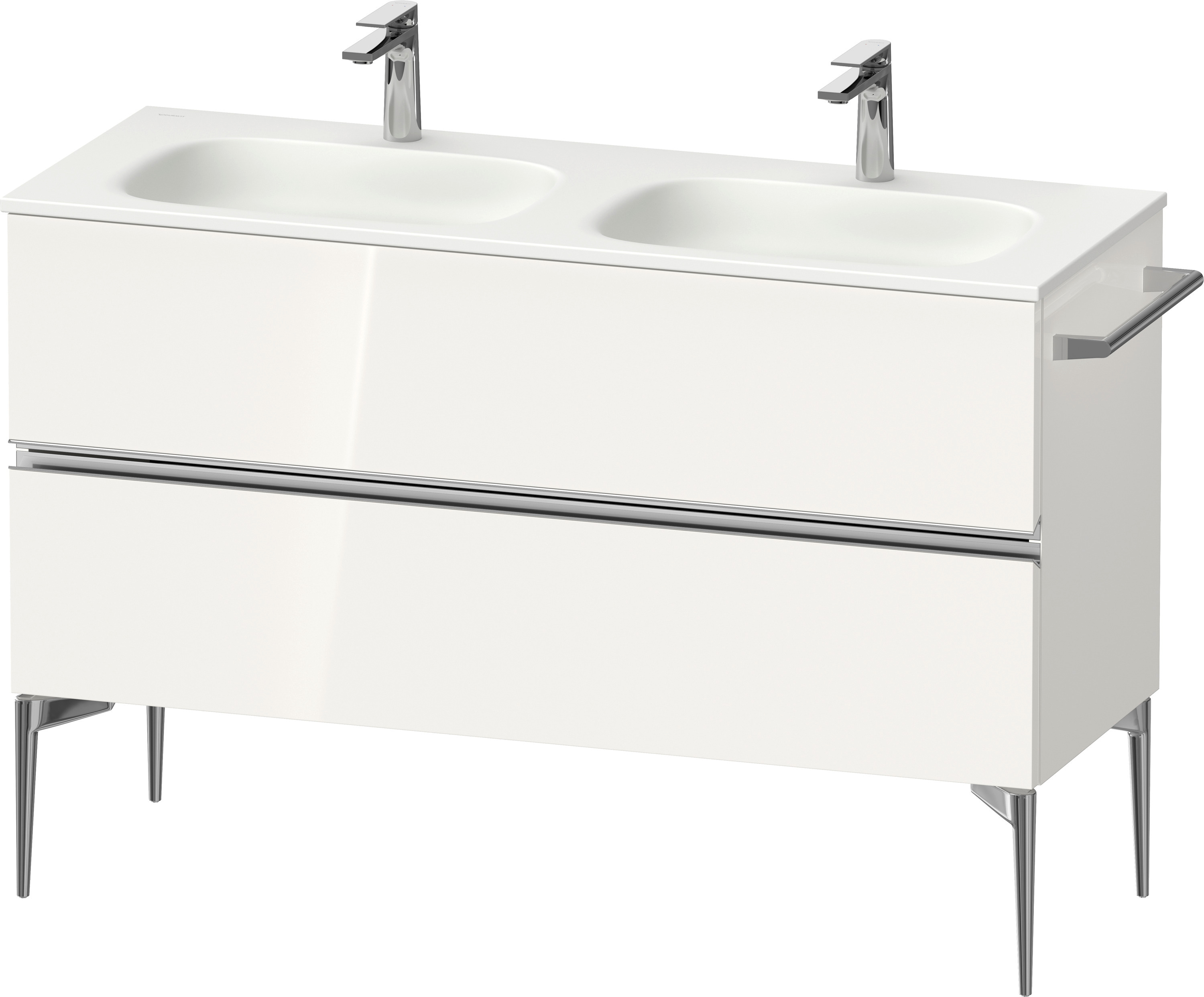 Duravit Sivida szafka 128x47,7x59,2 cm podumywalkowa wisząca biała-chrom SV4654010220000