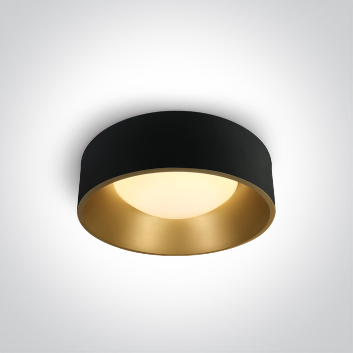 One Light Asteri lampa podsufitowa 1x30W czarny/mosiądz 67452/B/W - Wysyłka w 24h