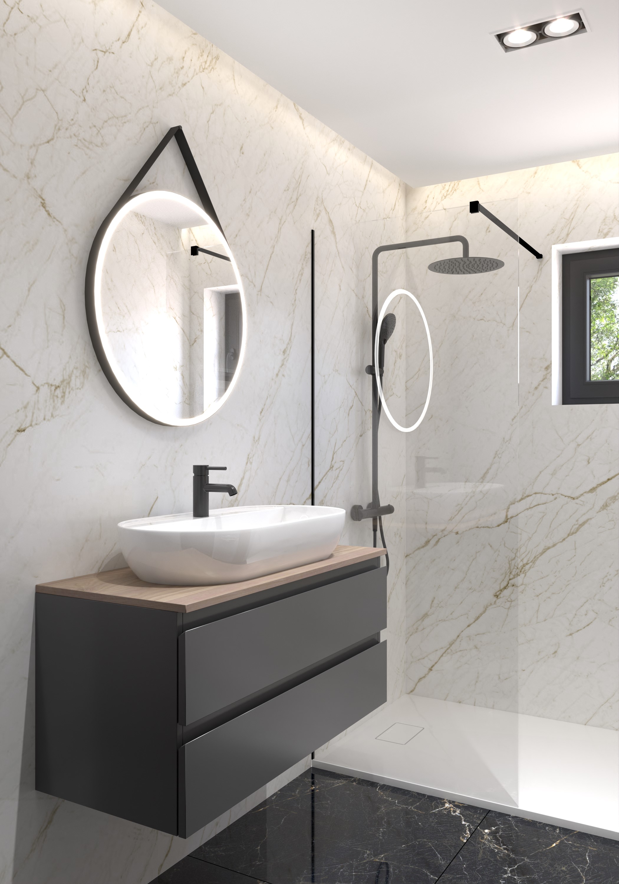 Oltens Bergytan brodzik 120x70 cm prostokątny RockSurface biały 15102000 - Wysyłka w 24h