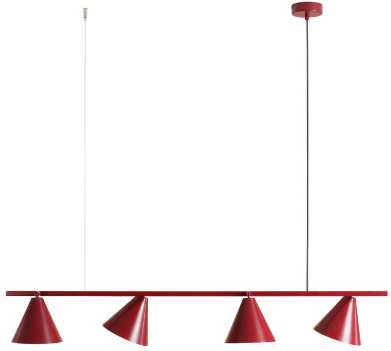 Aldex Form lampa wisząca 4x15 W czerwona 1108L15