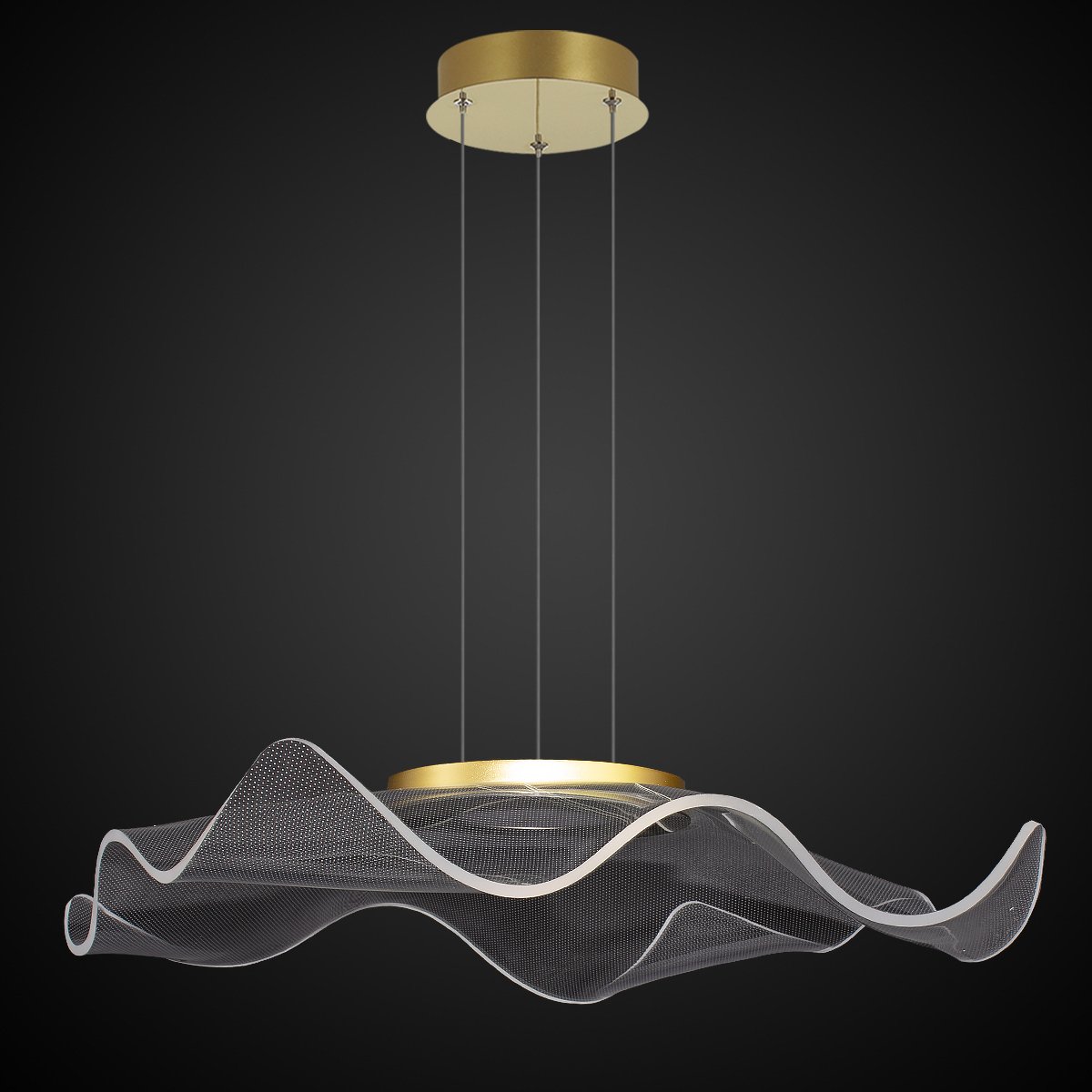 Altavola Design Velo lampa wisząca 1x30W LED satynowe złoto/przezroczysty LA101/P2_gold - Wysyłka w 24h