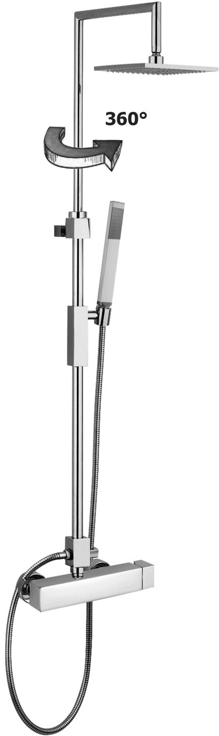 Paffoni Level-Syncro Plus zestaw prysznicowy ścienny z deszczownicą chrom ZCOL620CR