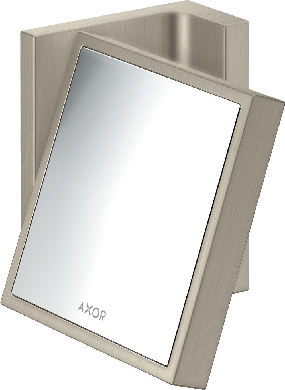Axor Universal Rectangular lusterko kosmetyczne 12x11 cm prostokątne nikiel szczotkowany 42649820
