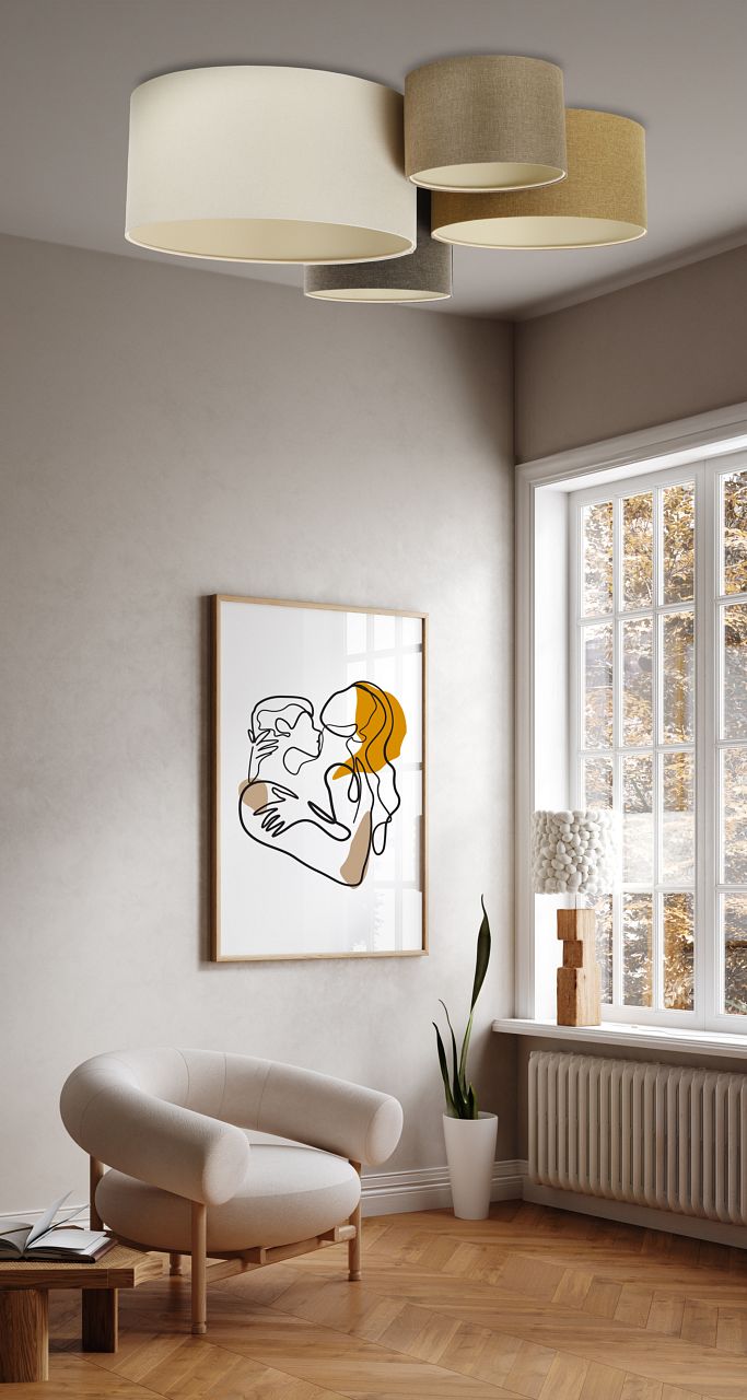BPS Koncept Boho Ellegant lampa podsufitowa 4x60 W brązowa 084-076 - Wysyłka w 24h