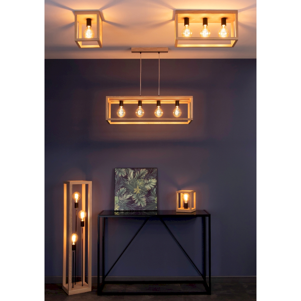 Spot-Light Kago lampa stojąca 3x60W dąb olejowany/czarny 51524374