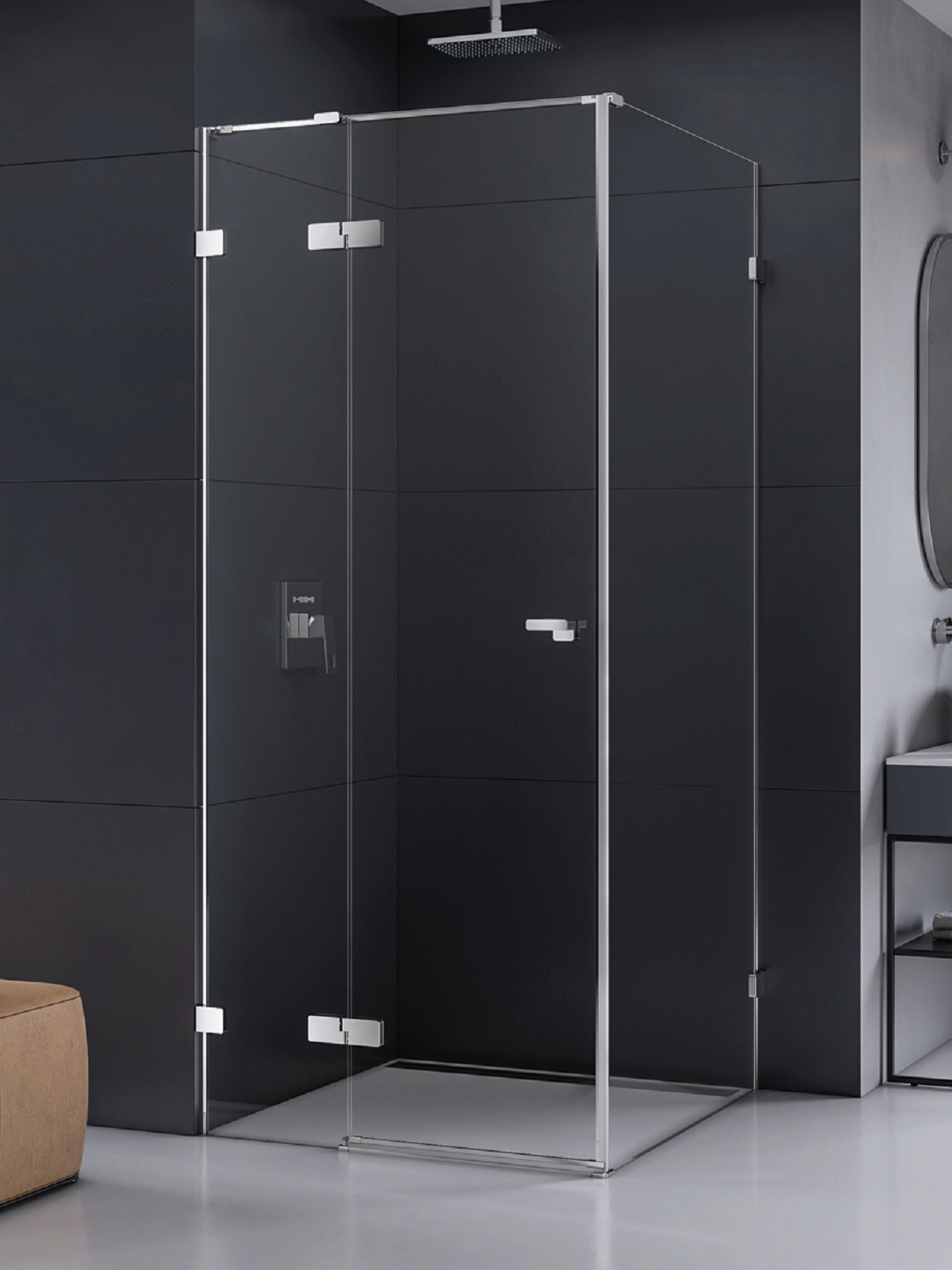 New Trendy Eventa kabina prysznicowa 100x80 cm prostokątna lewa chrom połysk/szkło przezroczyste EXK-4481