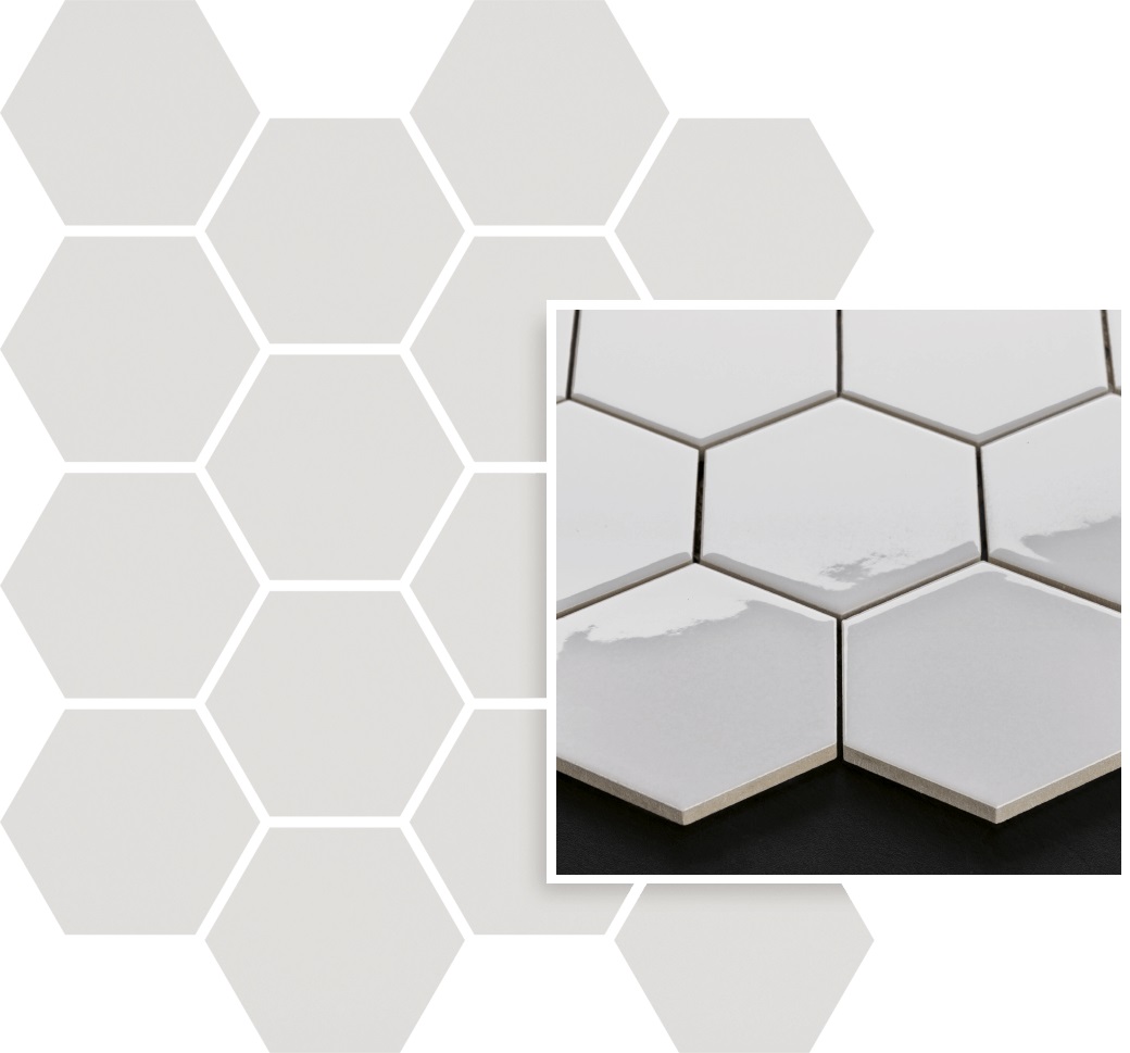 Paradyż mozaika ścienna 22x25,5 cm uniwersalna prasowana hexagon grys szara