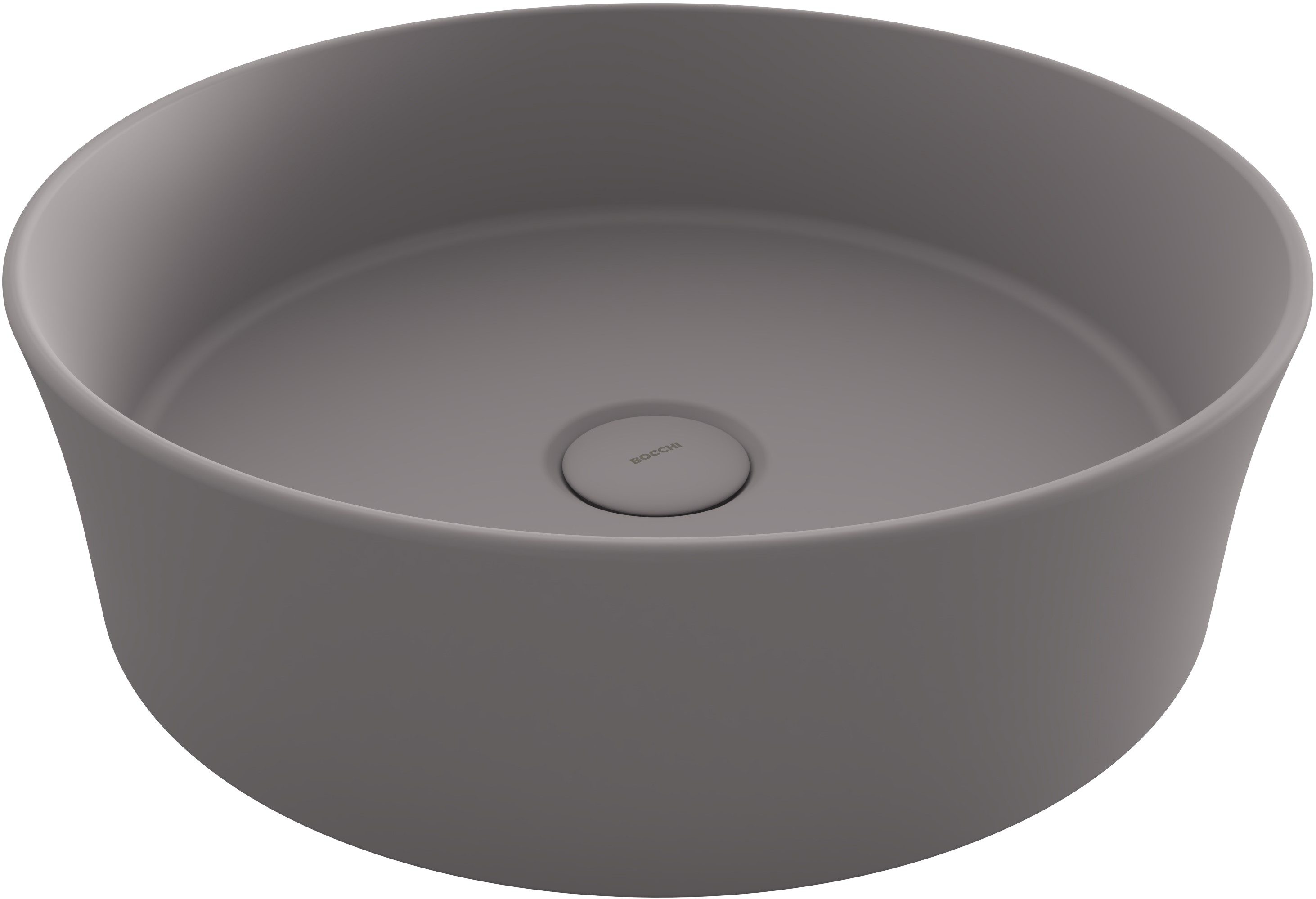 Bocchi Sottile Slim Line umywalka 38 cm nablatowa okrągła Clean Plus+ szary mat 1478-006-0125 - Wysyłka w 24h