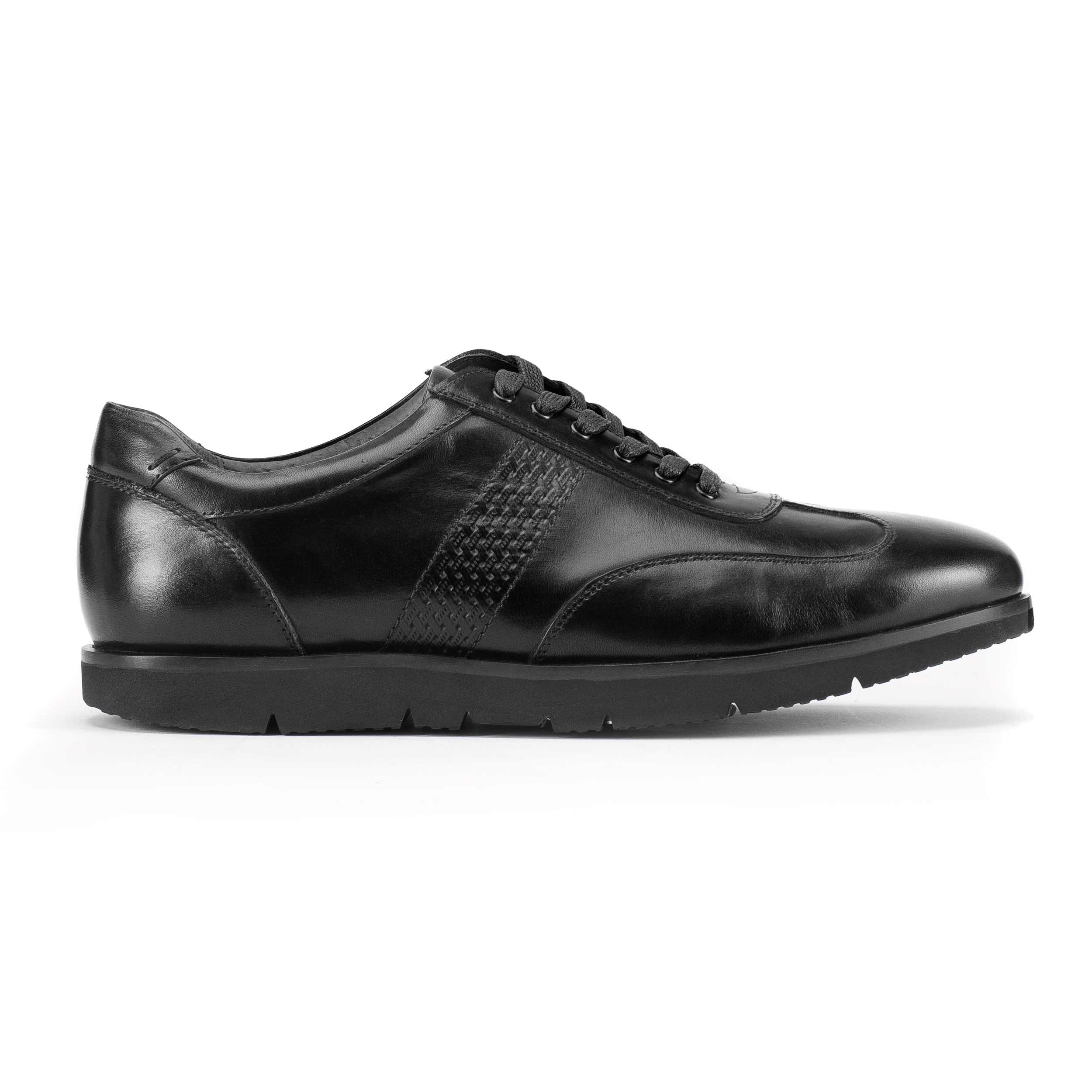 Męskie sneakersy ze skóry licowej na platformie z bieżnikiem brązowe