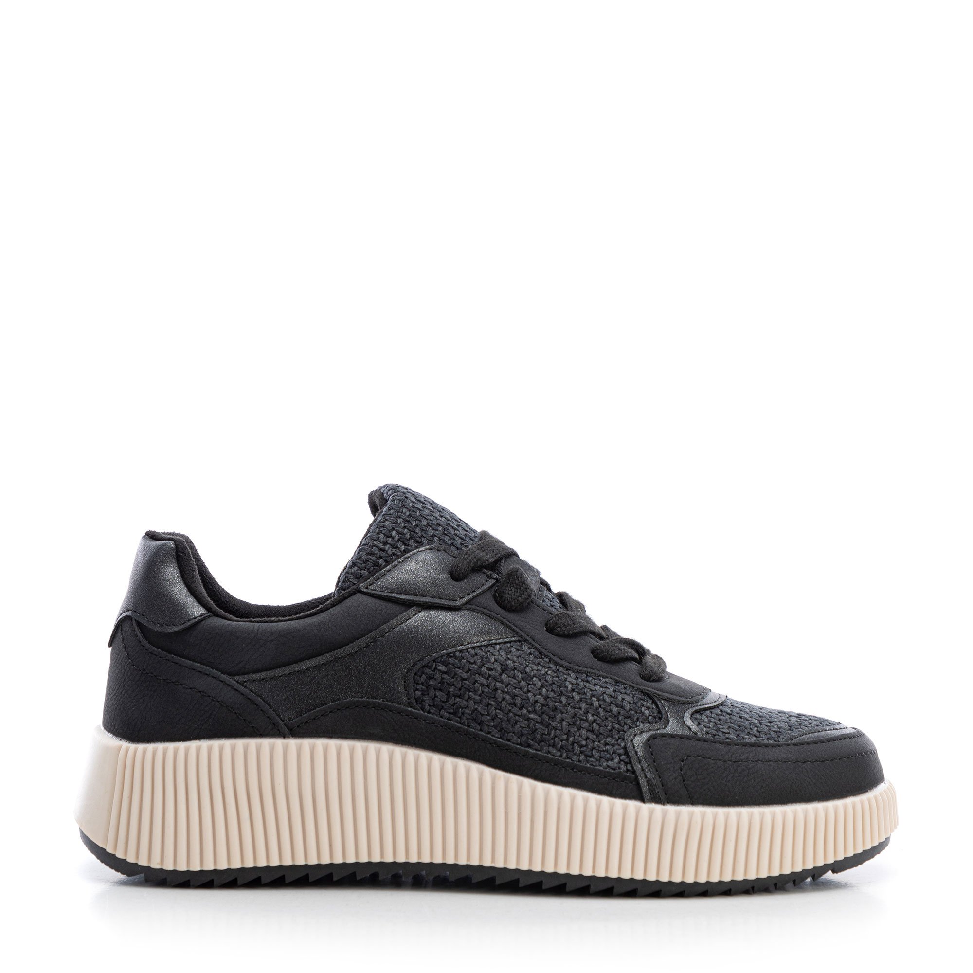 Damskie sneakersy na grubej platformie czarne