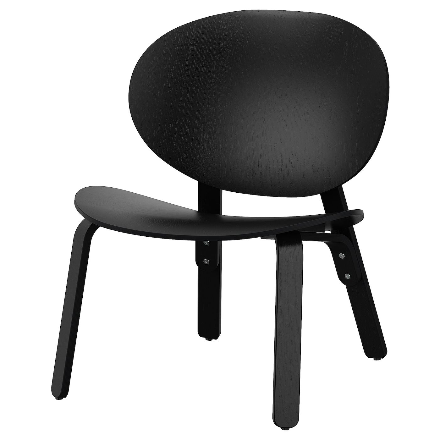 IKEA FRÖSET fotel, bejcowane na czarno okl dęb, Szerokość: 59 cm