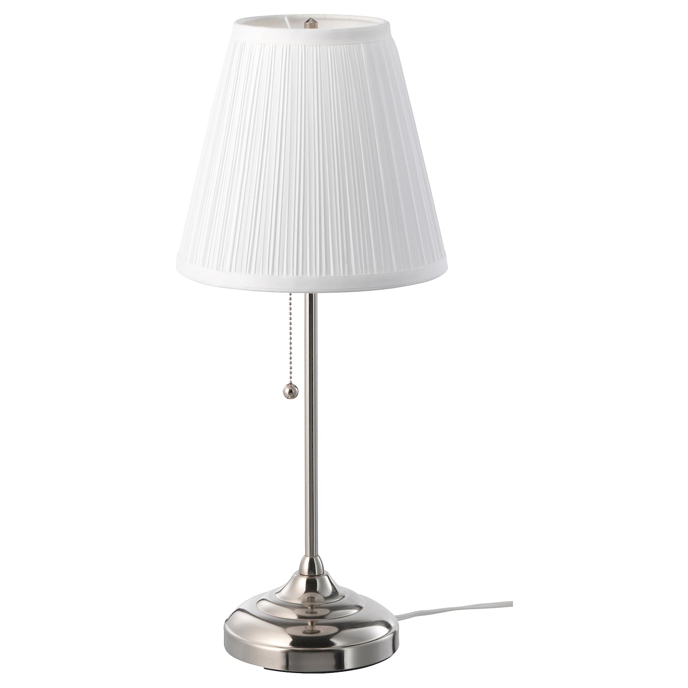 IKEA ÅRSTID lampa stołowa, niklowano/biały, Maks.: 75 Wat