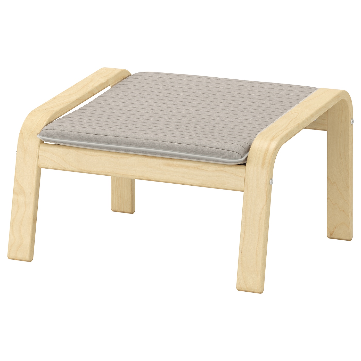 IKEA POÄNG podnóżek, okl brzoz/Knisa jasnobeżowy, Szerokość: 68 cm