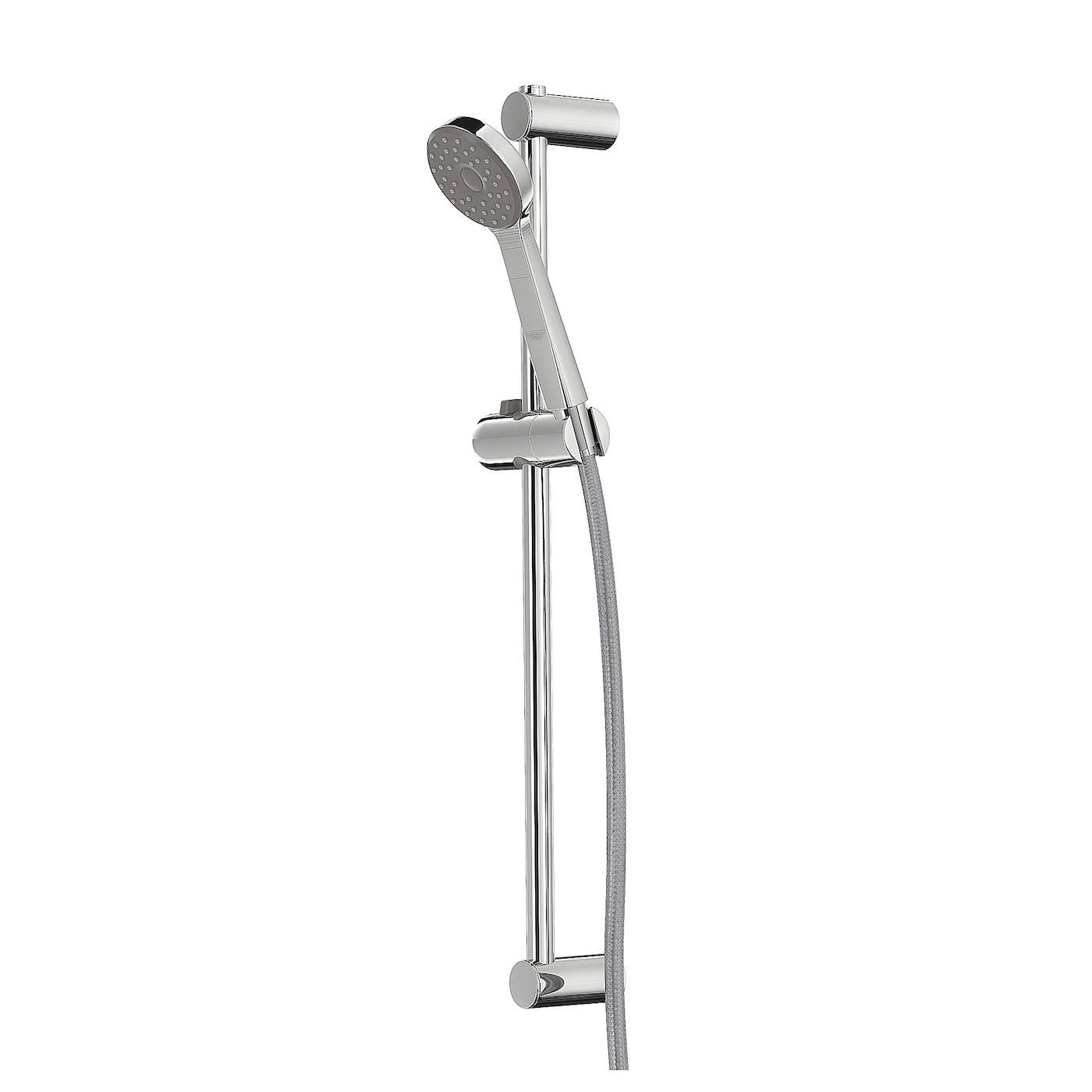 IKEA VALLAMOSSE drążek z słuchawką prysznicową, chrom, Średnica prysznica ręcznego: 80 mm