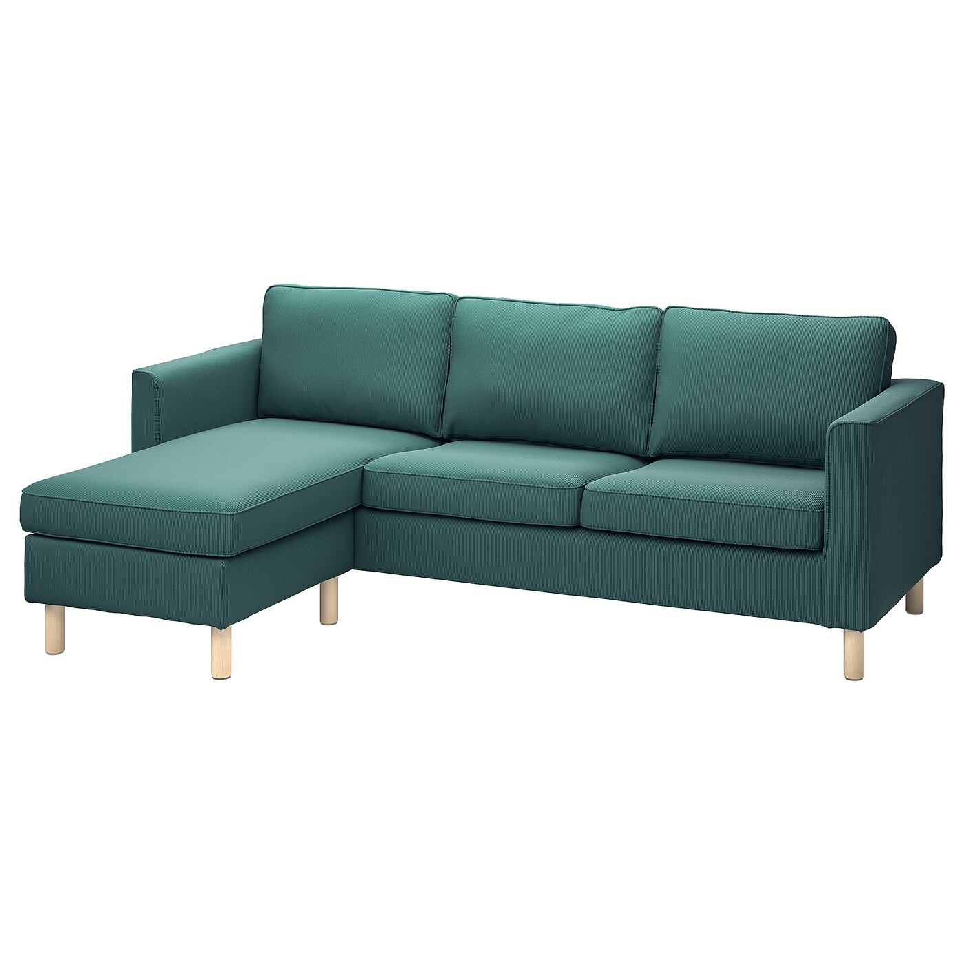 IKEA PÄRUP sofa 3-osobowa z szezlongiem, Kelinge szaroturkusowy, Szerokość: 235 cm