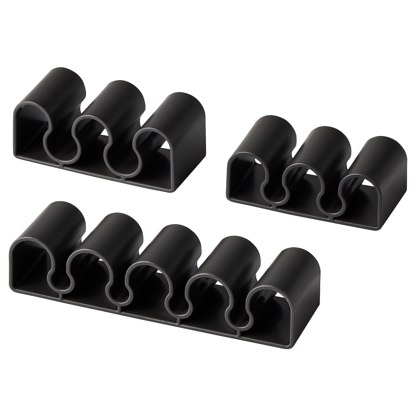 IKEA KALKSTUFF uchwyt do kabli, 3 szt, ciemnoszary, Długość: 7.1 cm