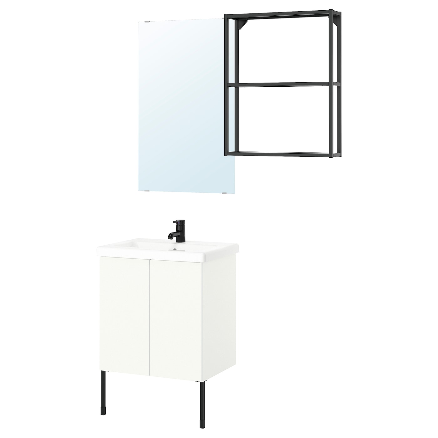 IKEA ENHET łazienka, antracyt/biały, 64x43x87 cm