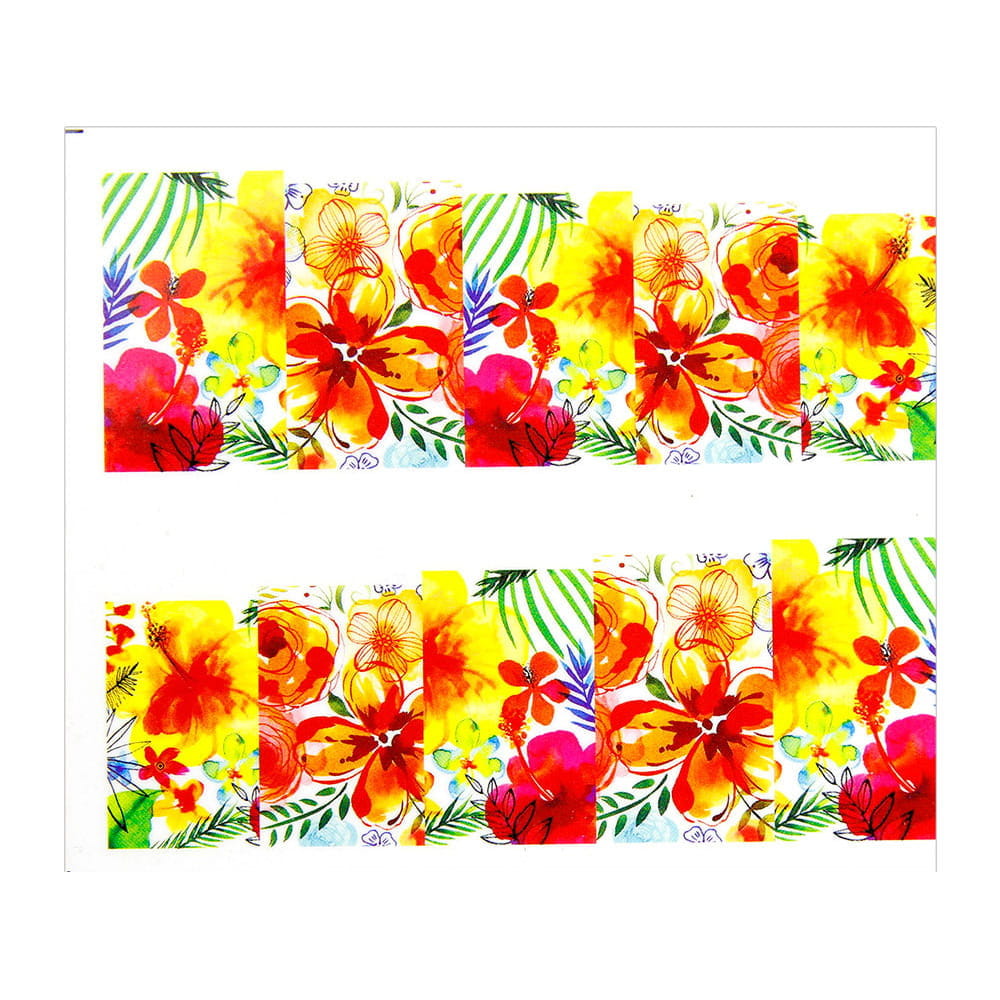 Naklejki wodne do paznokci arkusz 6,5 x 5,5 cm na 10 palców bn Nr 021