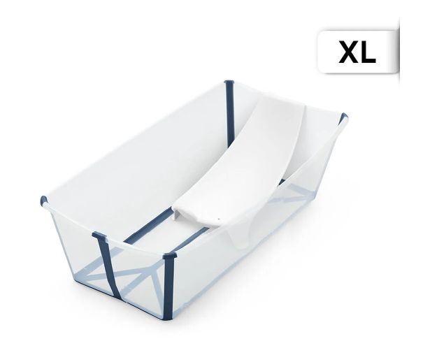 Stokke Flexi Bath XL - składana wanienka kąpielowa + wkładka gratis-Transparent Blue