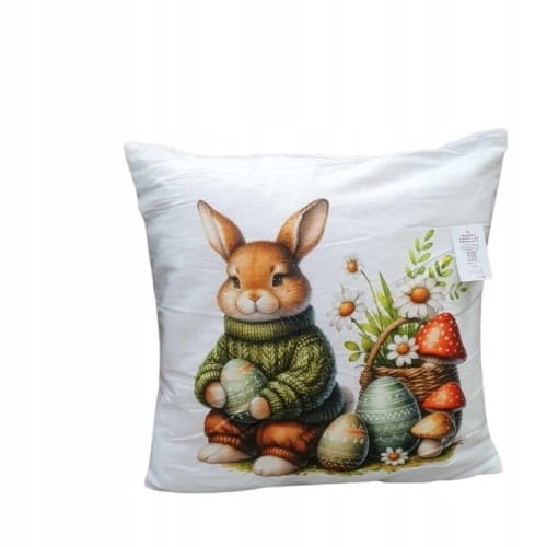 POSZEWKA WIELKANOCNA ŚWIĄTECZNA KOLOROWA 45 X 45 KRÓLIK PISANKI WIELKANOCNE