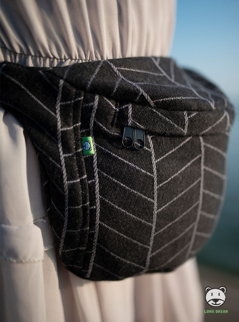Saszetka biodrowa Big Herringbone dark grey