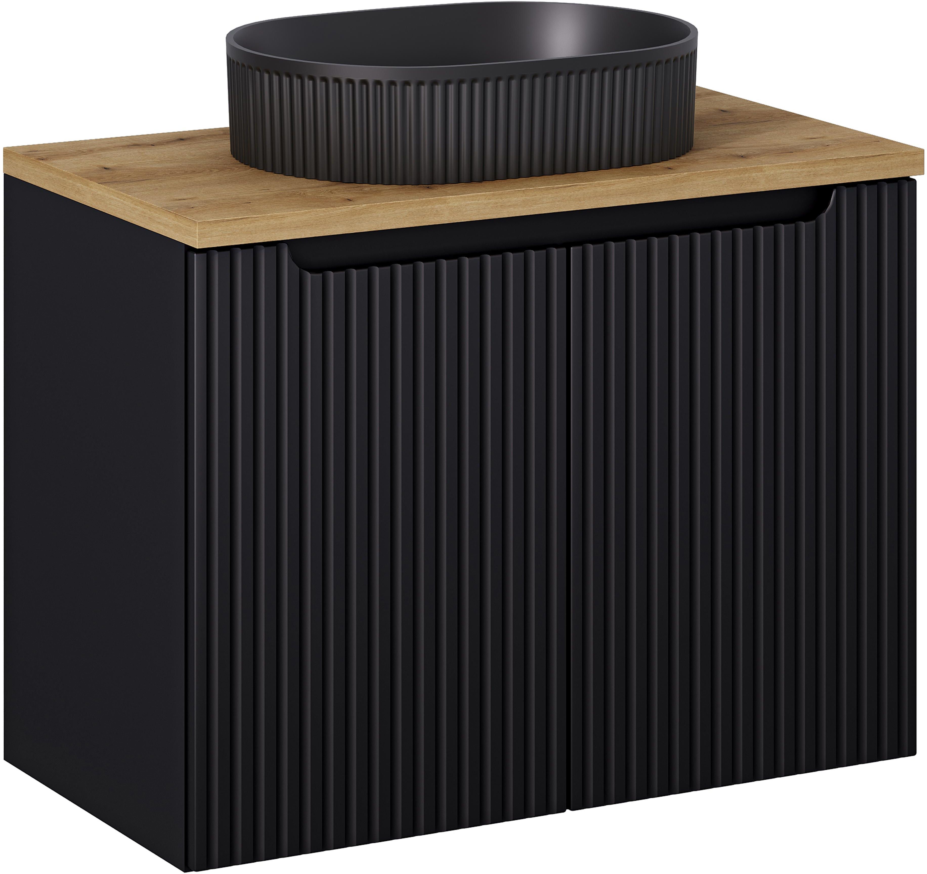 Darmowa Dostawa - Umywalka z szafką i blatem 80 cm czarną Comad Nova Black SETNOBBOAK80CMDUNBEYOND5BM