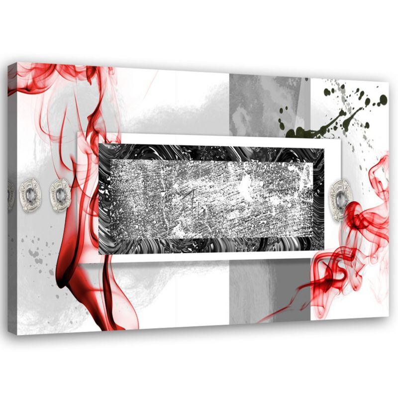 Obraz do salonu nowoczesny Feeby Abstrakcja Czerwono Szara 120x80cm 1szt