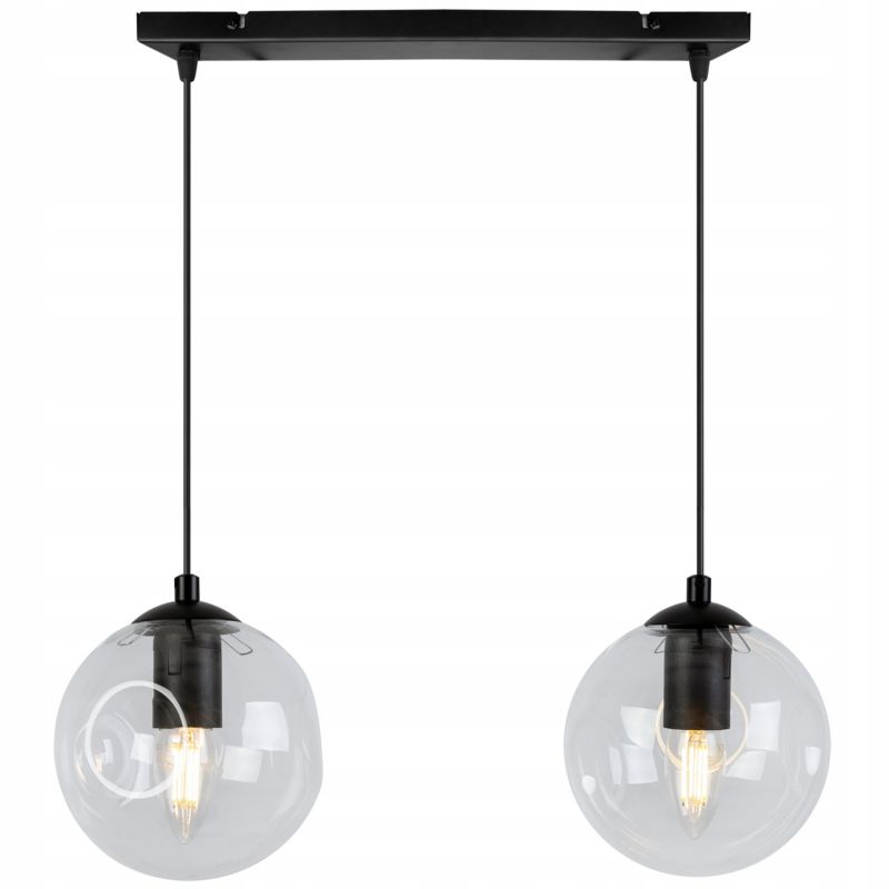 Lampa sufitowa wisząca Light Home LH Monako 2x E27 60W czarny/bezbarwny 1szt.