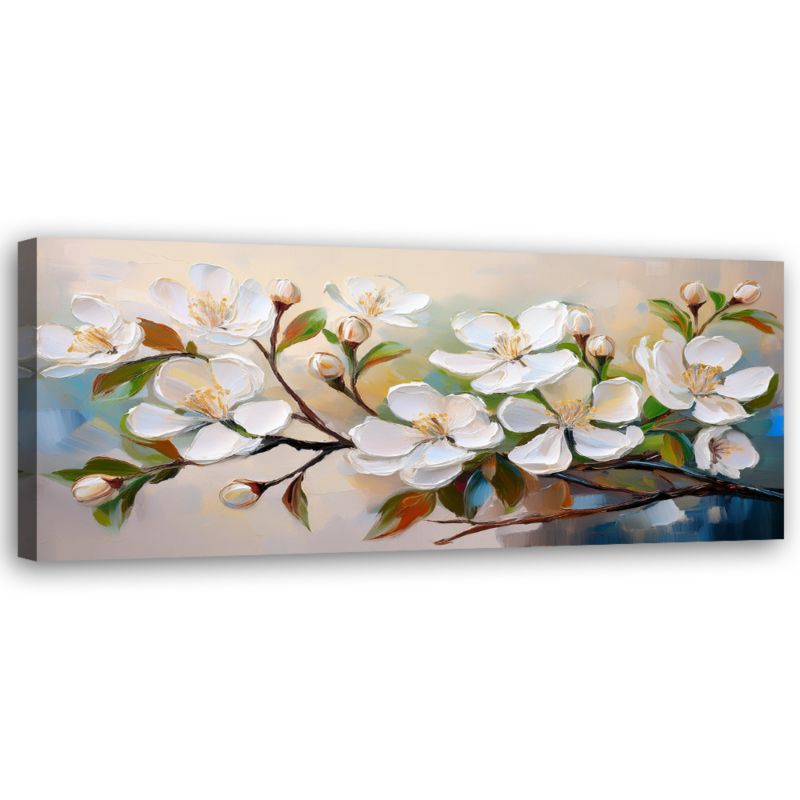 Obraz do salonu sypialni Feeby Biały Kwiat Jabłoni 150x50 cm 1 szt