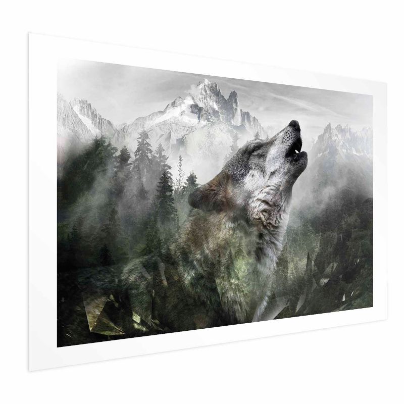 Plakat Artgeist Wyjący wilk 30x21 cm bez ramy 1 szt