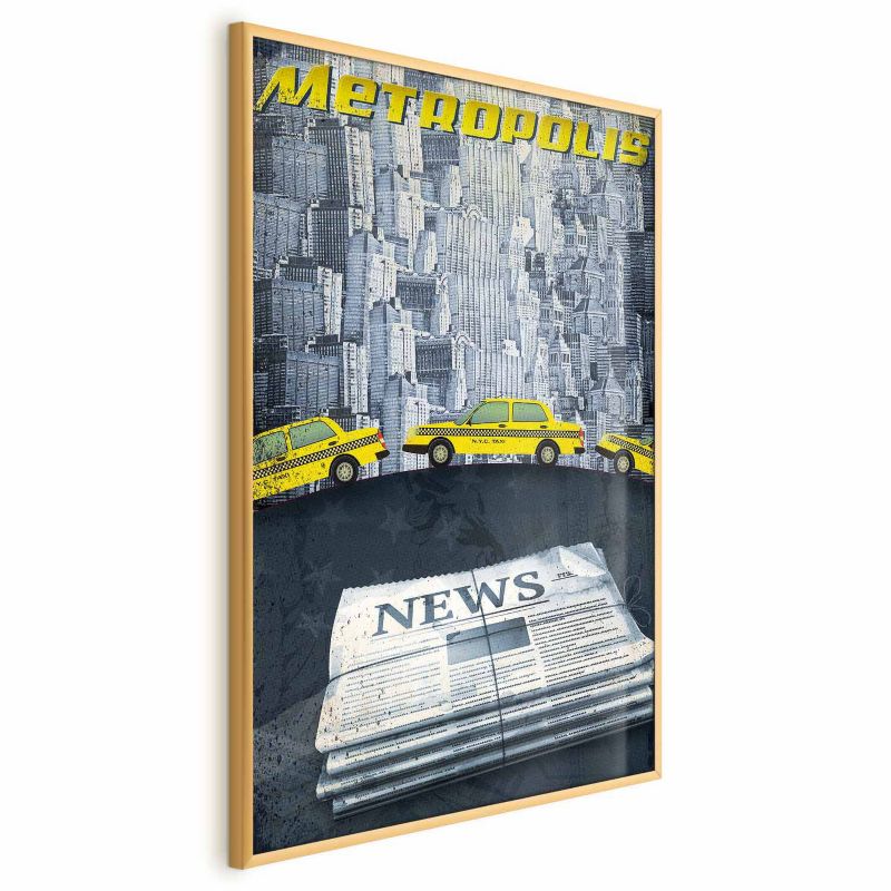 Plakat Artgeist Metropolis 21x30 cm z ramą złotą 1 szt