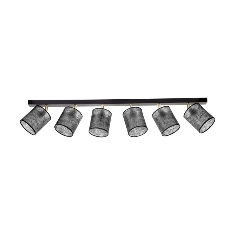 Lampa Sufitowa SPOT Light 6xE27 Max.25W Eleganckie Połączenie Czerni z Czarnymi Abażurami, Polski Producent, 1 szt.