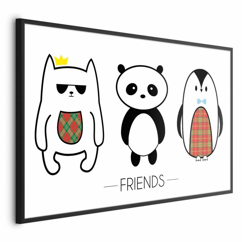 Plakat Artgeist Przyjaciele 90x60 cm z ramą czarną 1 szt