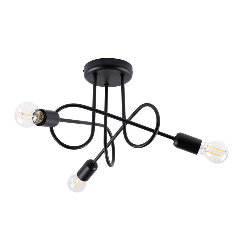 Żyrandol Sollux Lighting LOOP 3 czarny 1 szt.