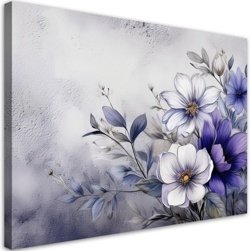 Obraz do salonu sypialni Feeby Kwiaty Natura Fioletowy 120x80 cm 1szt