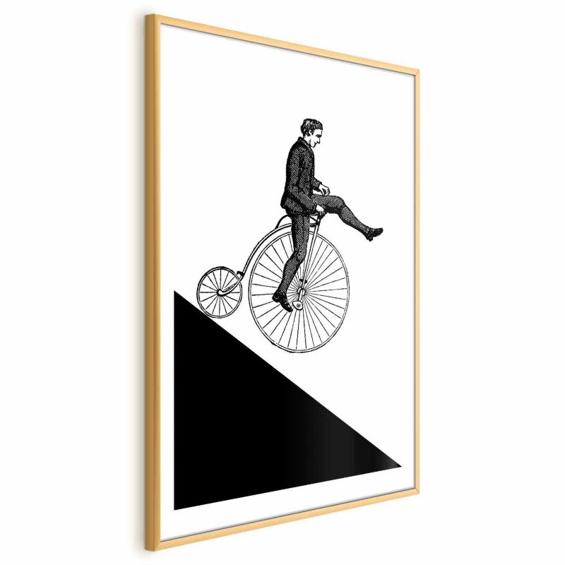 Plakat Artgeist Cyklista 29,7x42 cm z ramą złotą 1 szt