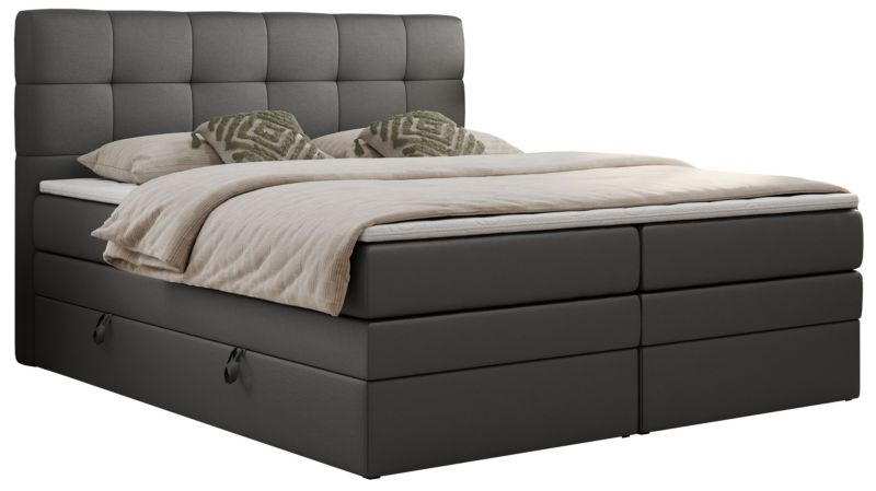 Łóżko kontynentalne MKS Meble LUKA KING 180x200 H4 Szary ecoskóra 1szt.