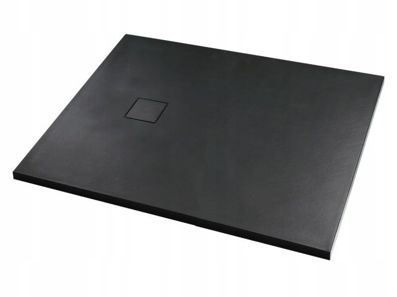 Brodzik prysznicowy slim BLOOM Durasan 120x80x2,6 czarny prostokątny SMC regulowany wymiar 1 szt.