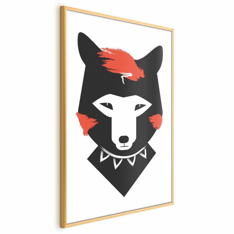 Plakat Artgeist Grzeczny lisek 40x60 cm z ramą złotą 1 szt