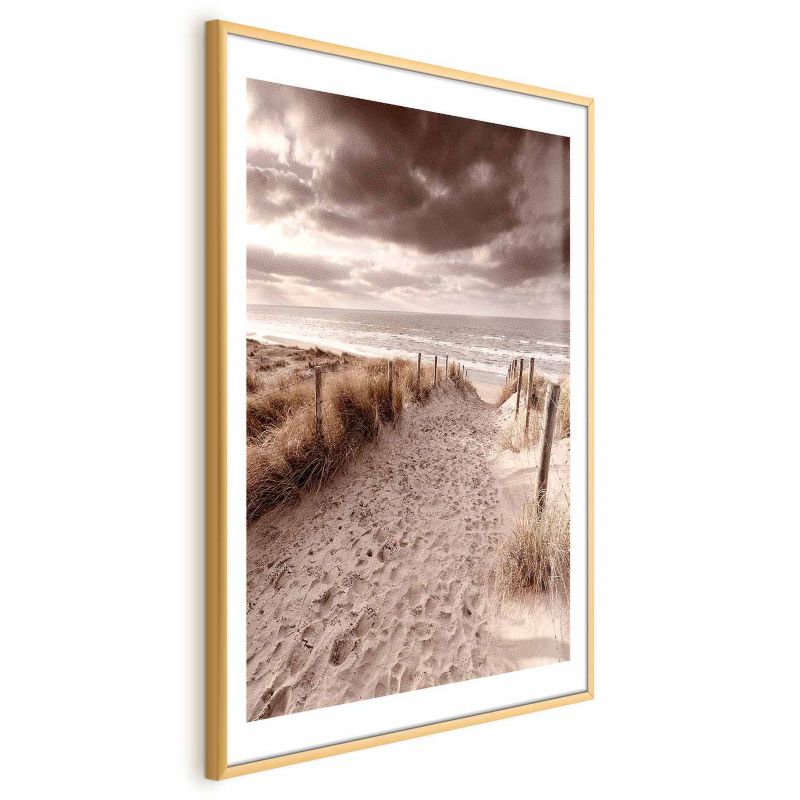Plakat Artgeist Odległa wydma 60x90 cm z ramą złotą 1 szt