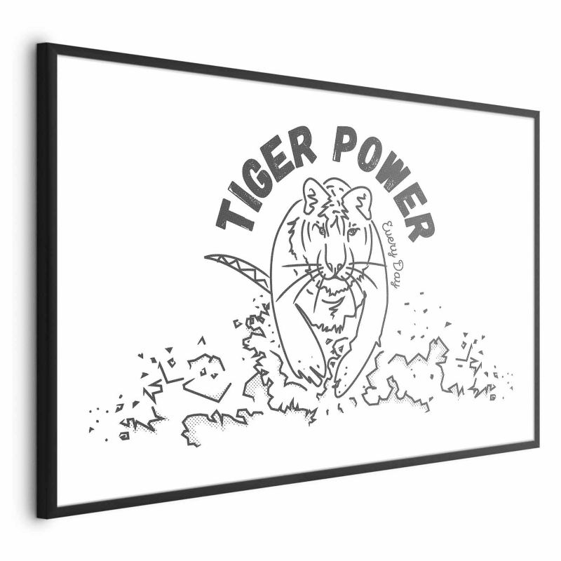 Plakat Artgeist Tiger power 42x29,7 cm z ramą czarną 1 szt