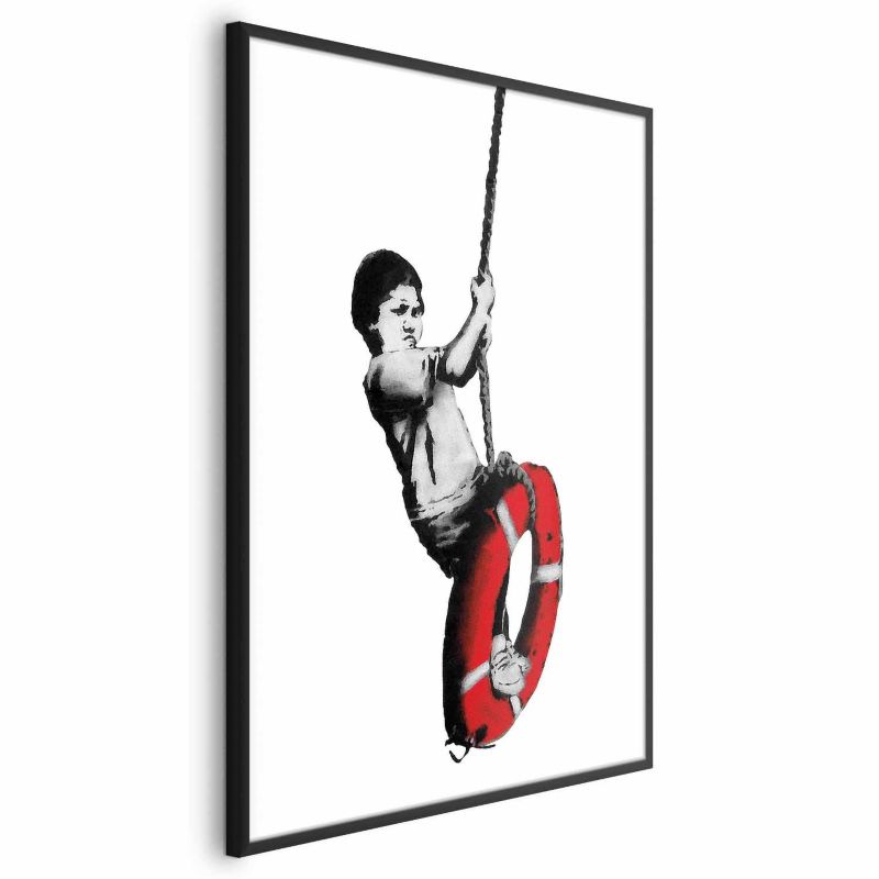 Plakat Artgeist Banksy: Chłopiec 60x90 cm z ramą czarną 1 szt