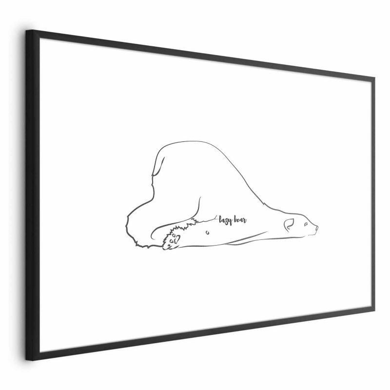 Plakat Artgeist Leniwy niedźwiedź 60x40 cm z ramą czarną 1 szt