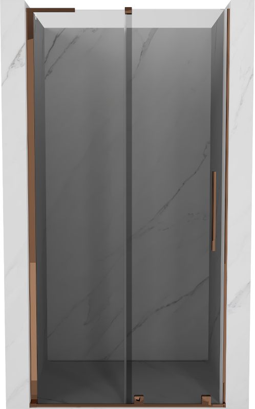Drzwi prysznicowe Mexen Velar L grafit różowe złoto 110x200 cm 1 szt.