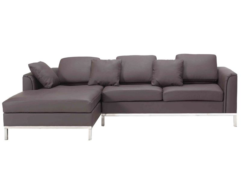 Sofa narożna prawostronna Oslo Brązowy Skóra naturalna Prawostronny 1 szt.