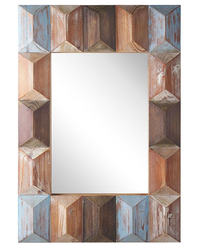 Lustro ścienne Hizote 63 cm 90 cm Drewno Ciemne drewno 1 szt.