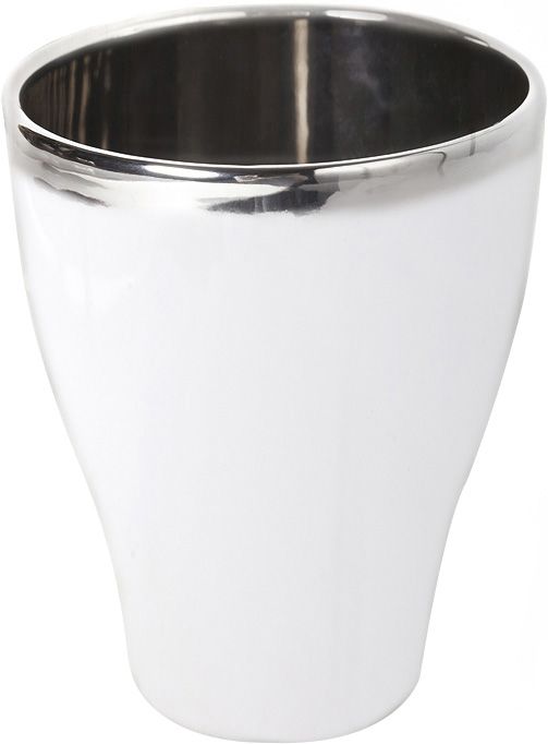 Osłonka doniczki 18 cm biało-srebrna